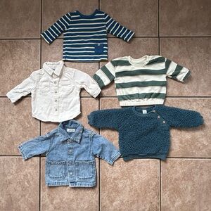 Multiples Baby Long Sleeve Striped Tees and Jackets